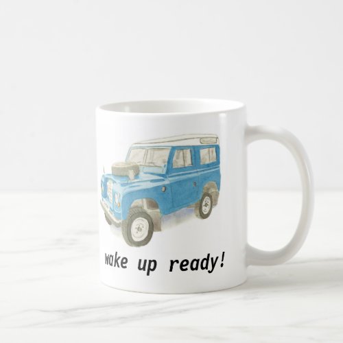 Land Rover wake up ready classic car mug