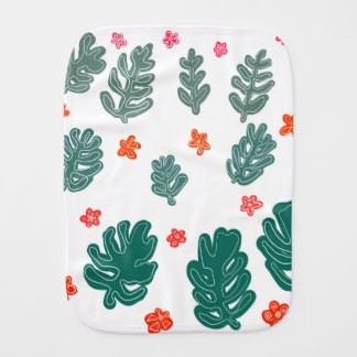 land & sea : doodle pattern flowers & plants baby burp cloth