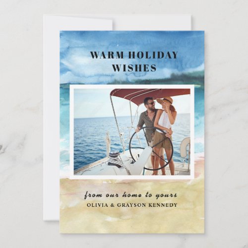 Land  Sea Photo Beach Christmas Card 