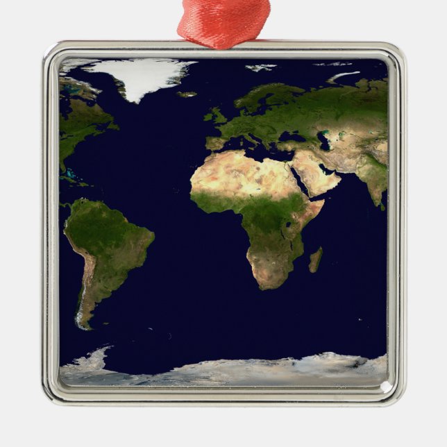 Land Surface, Shallow Water, and Shaded Topogra Metal Ornament (Front)