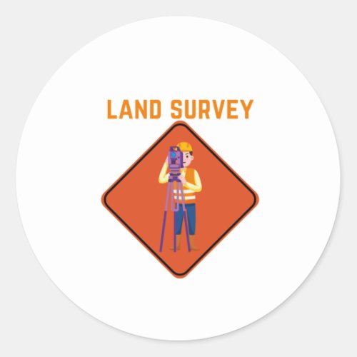 Land Survey Classic Round Sticker