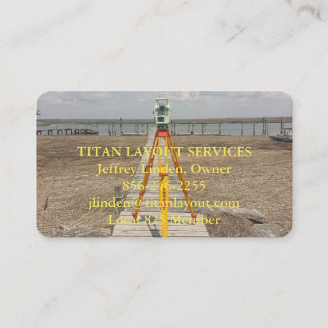 land surveyor at the shore business card (Front)