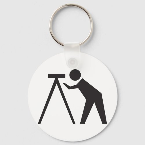 Land Surveyor at Work Keychain