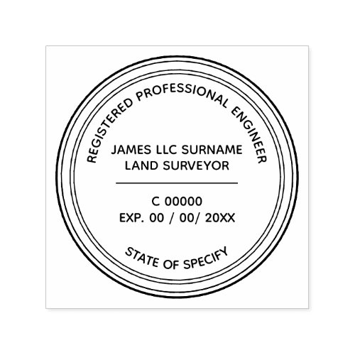 Land Surveyor Engineer Professional round Self_inking Stamp