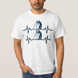 Land Surveyor Heartbeat T-Shirt