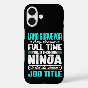 Land Surveyor Job Title Profession Surveying Skill iPhone 16 Case