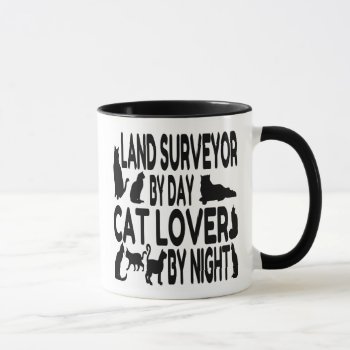 Land Surveyor Loves Cats Mug by Graphix_Vixon at Zazzle