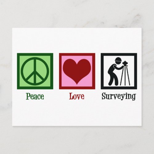 Land Surveyor Peace Love Surveying Company Postcard