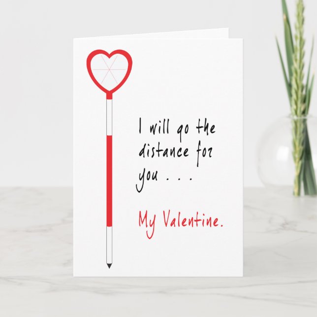 Land Surveyor Valentine Card of Heart-Shaped Prism (Front)