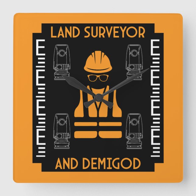 land surveyors square wall clock (Front)