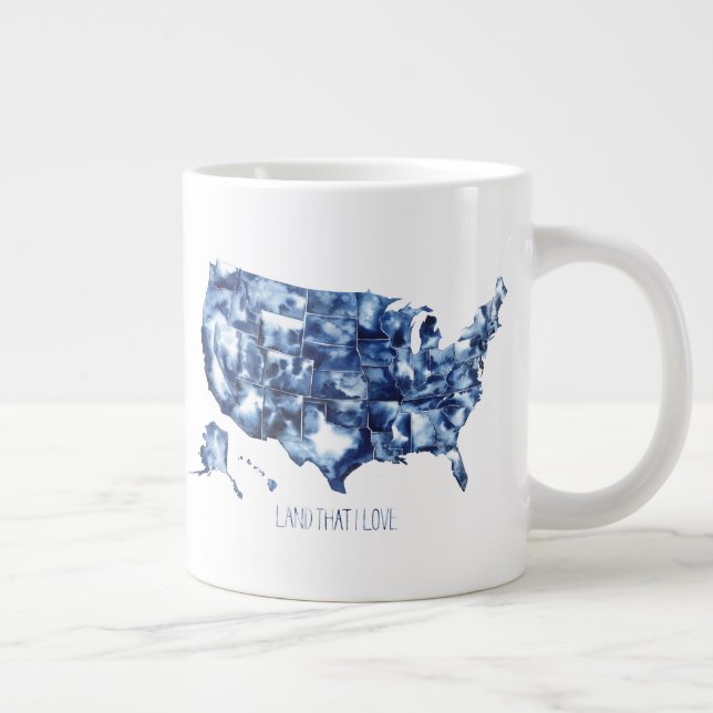 Land that I Love - United States Map Giant Coffee Mug (Right)
