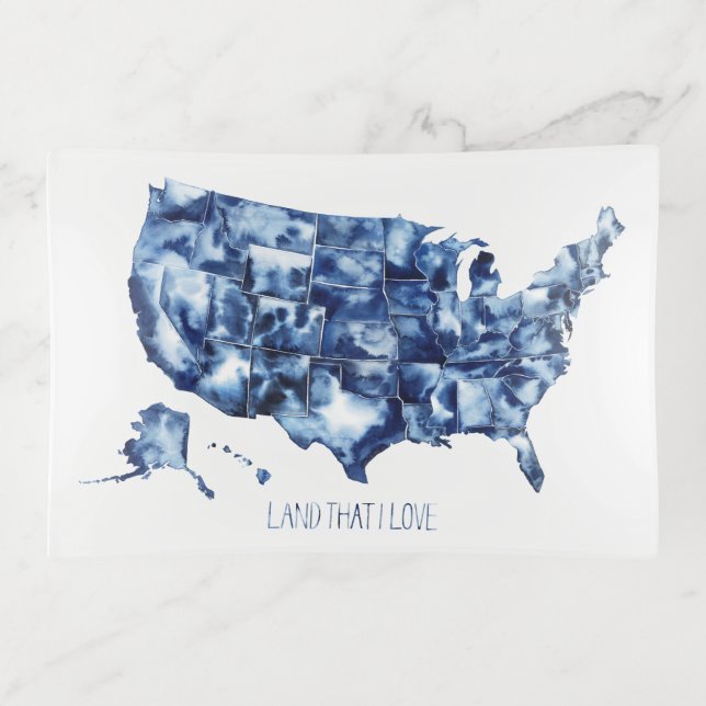 Land that I Love - United States Map Trinket Tray (Front)