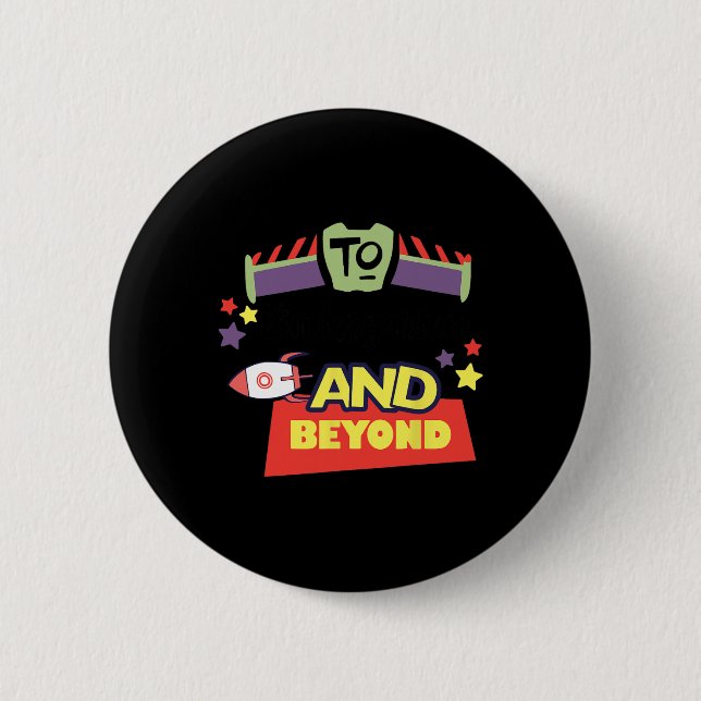 Land To Kindergarten And Beyond First Day Of Schoo Button (Front)