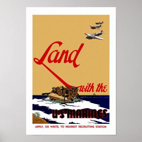 Land With The Marines Poster