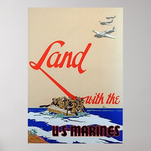 Land With The US Marines Poster