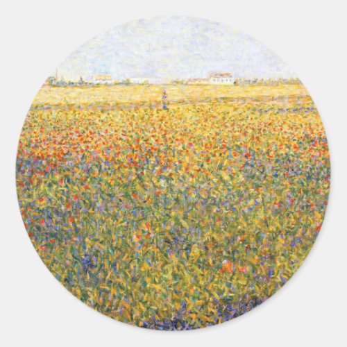 Landcape by Georges Seurat  Classic Round Sticker