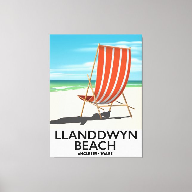 landdwyn Beach Anglesey Wales travel poster Canvas Print (Front)