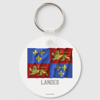 Landes waving flag with name keychain