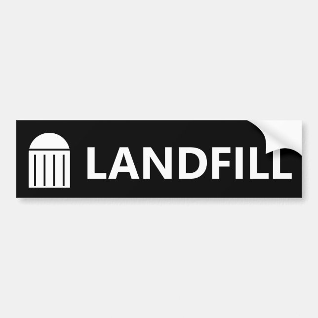 Landfill Trash Garbage Can Label Sticker (Front)