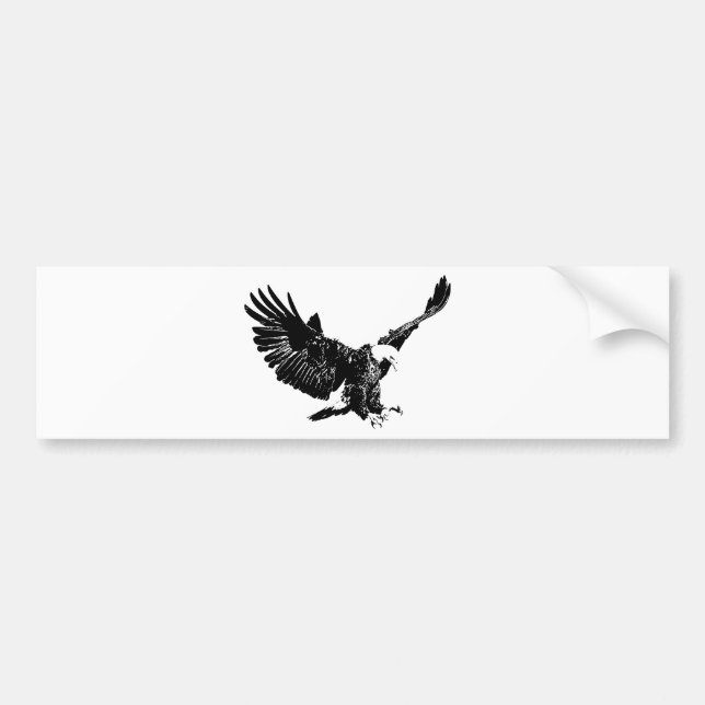 Landing Eagle Silhouette Bumper Sticker (Front)