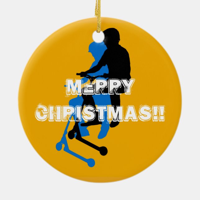 Landing Gears - Stunt Scooter Rider Ceramic Ornament (Back)