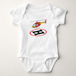 Landing helicopter baby bodysuit