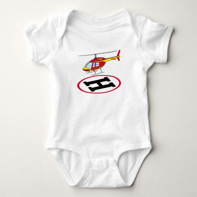 Landing helicopter baby bodysuit (Front)