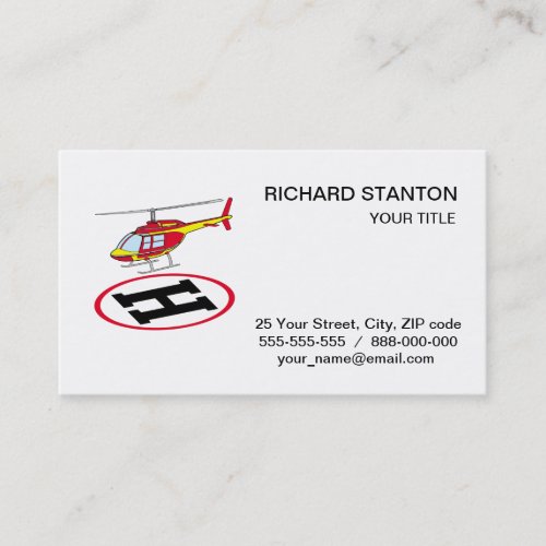 Landing helicopter business card