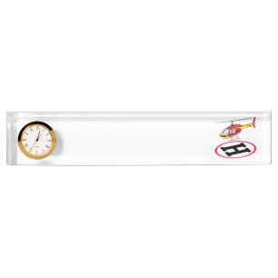 Landing helicopter desk name plate