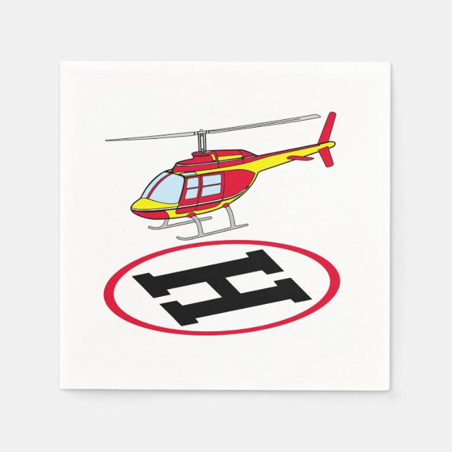 Landing helicopter paper napkins (Front)