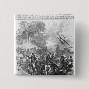 Landing of De Soto in Florida Button