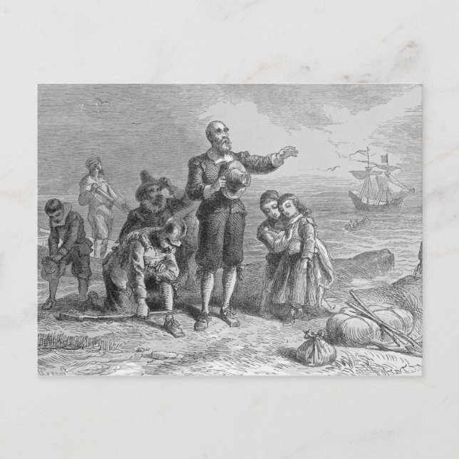 Landing of the Pilgrims, 1620 Postcard (Front)