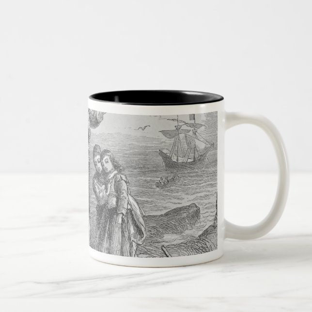 Landing of the Pilgrims, 1620 Two-Tone Coffee Mug (Right)