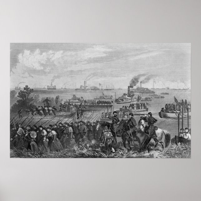 Landing of troops on Roanoke Island Poster (Front)