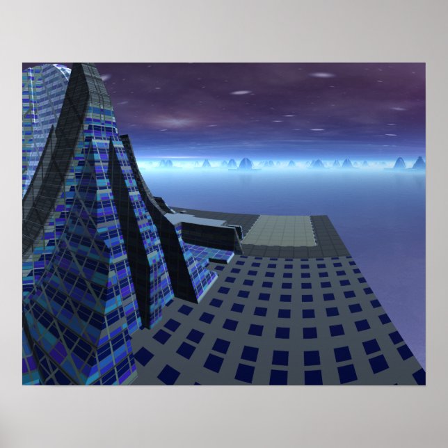 Landing Pad Gingezel Art Center Sci Fi Landscape Poster (Front)