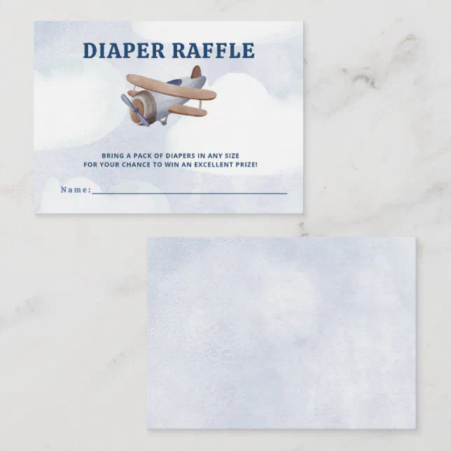 Landing Soon Airplane Baby Shower Diaper Raffle Enclosure Card | Zazzle