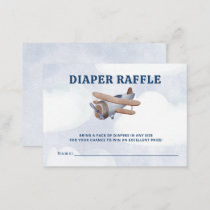 Landing Soon Airplane Baby Shower Diaper Raffle Enclosure Card