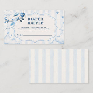 Landing Soon Airplane Baby Shower Diaper Raffle Enclosure Card