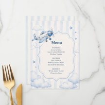 Landing Soon Blue Boy Airplane Baby Shower
