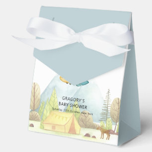 Landing Soon Vintage Forest Airplane Baby Shower Favor Boxes
