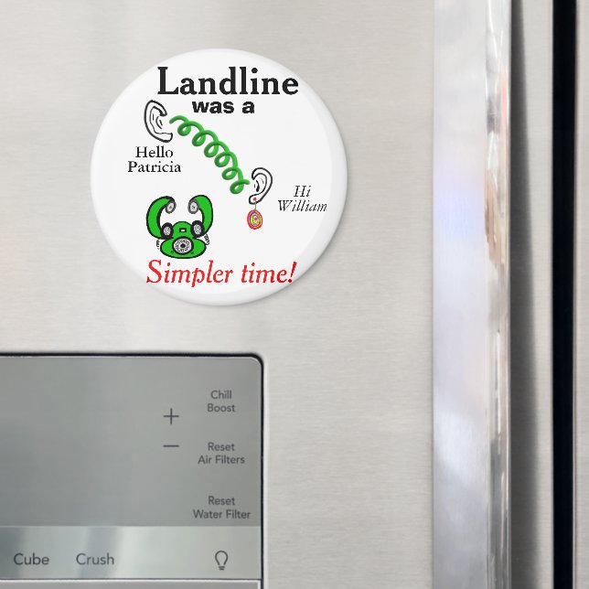 Landline Phone Humor Names Magnet (In Situ (Fridge))