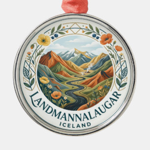 Landmannalaugar Iceland Metal Ornament