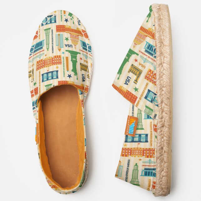 Landmarks of United States of America Espadrilles (Side)
