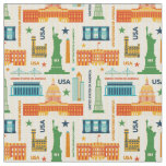 Landmarks of United States of America Fabric