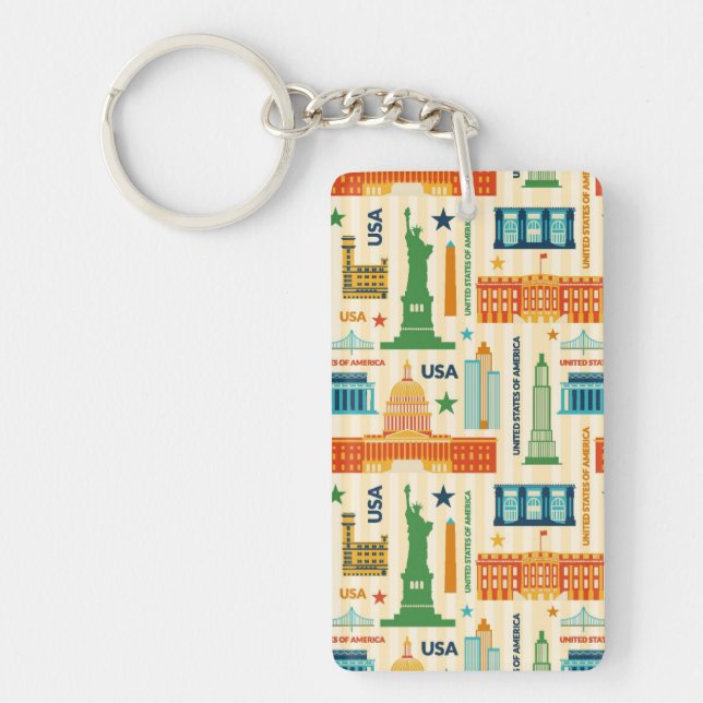 Landmarks of United States of America Keychain (Front)