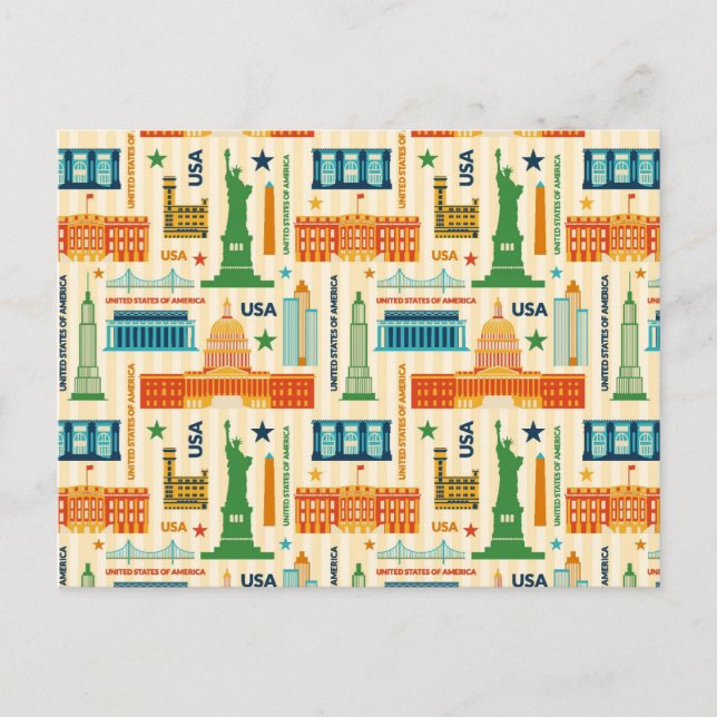 Landmarks of United States of America Postcard (Front)