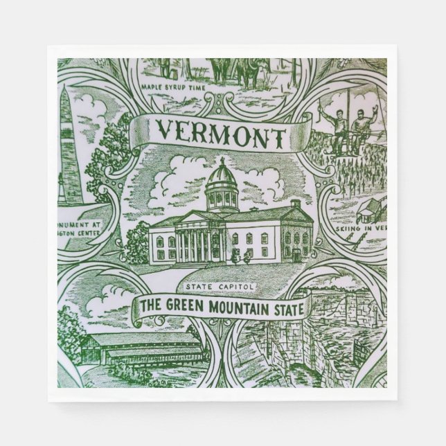 Landmarks of Vermont Paper  Napkins (Front)