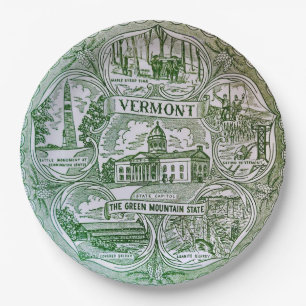 Landmarks of Vermont Paper Plates