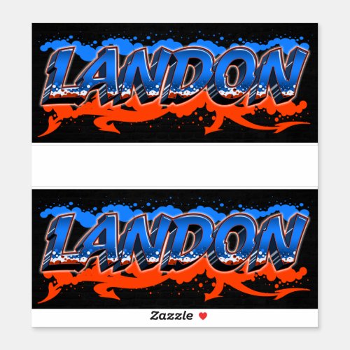 Landon First Name Graffiti Sticker