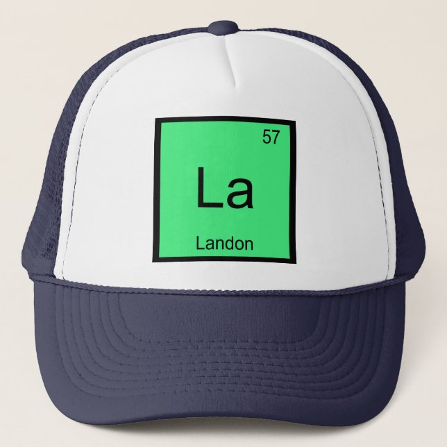 Landon  Name Chemistry Element Periodic Table Trucker Hat (Front)
